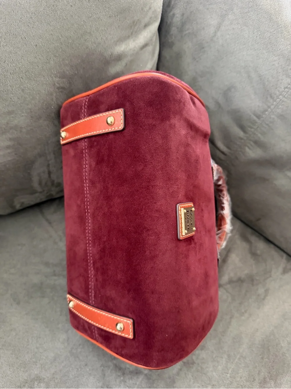 Dooney & Bourke Burgundy Suede Satchel